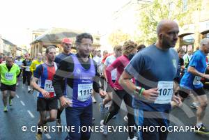 Mark Robinson (no 1115) and Martin Baker (no 1077) at the start of the Ilminster Lions 10k
