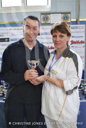 Prize winner Martin Bluemel with Olympic torchbearer Tonia White.