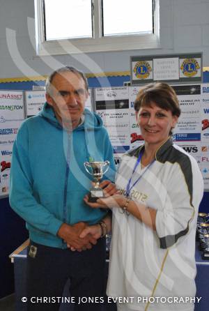 Prize winner Garry Pollard with Olympic torchbearer Tonia White.