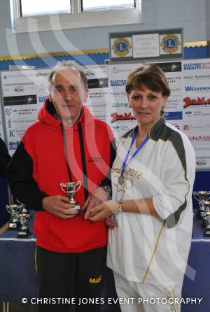 Prize winner Nigel Key with Olympic torchbearer Tonia White.