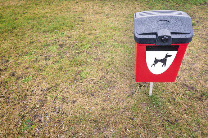 Dog bins should NOT be used for dog mess from home