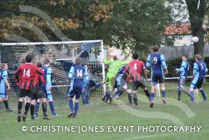 Ilminster Town 2, Watchet Town 1: Ilminster Town keeper Wayne Lewis is first to the ball at a corner.