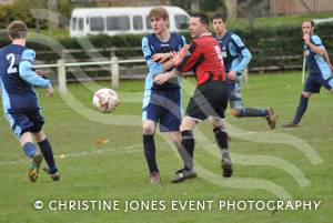 Ilminster Town 2, Watchet Town 1: Ilminster Town's Johnny May and Watchet Town's Brian Hall get close.