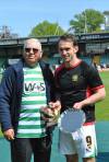 Yeovil Town FC player awards - May 2014: James Hayter receives the Andy Stone Memorial Trophy for leading goalscorer in 2013-14.