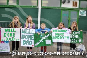 Back From Boro - Arriving Home May 2014: Charity cyclists arrive back at Yeovil Town FC after a 334-mile cycle ride from Middlesbrough. Photo 2