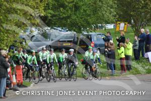 Back From Boro - Arriving Home May 2014: Charity cyclists arrive back at Yeovil Town FC after a 334-mile cycle ride from Middlesbrough. Photo 4