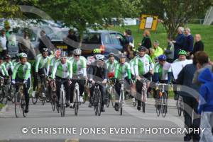 Back From Boro - Arriving Home May 2014: Charity cyclists arrive back at Yeovil Town FC after a 334-mile cycle ride from Middlesbrough. Photo 7