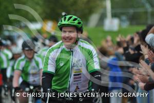 Back From Boro - Arriving Home May 2014: Charity cyclists arrive back at Yeovil Town FC after a 334-mile cycle ride from Middlesbrough. Photo 16