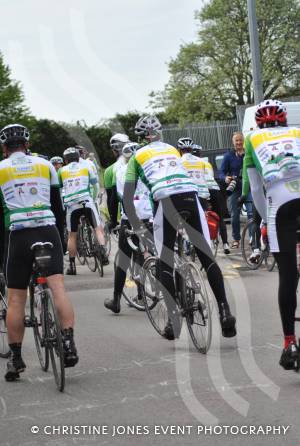 Back From Boro - Arriving Home May 2014: Charity cyclists arrive back at Yeovil Town FC after a 334-mile cycle ride from Middlesbrough. Photo 37