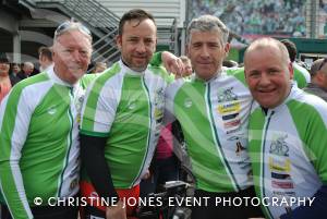 Back From Boro - The Cyclists May 2014: The cyclists back at Huish Park after their 334-mile charity ride from Middlesbrough. Photo 1