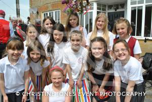 Kingsbury May Festival - May 5, 2014: The annual festival at Kingsbury Episcopi was once again attended by thousands of people. Maypole dancers with Kingsbury Episcopi Primary School. Photo 11