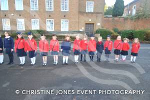 Members of Yeovil Girls Brigade on parade for Remembrance Day on November 11, 2012.