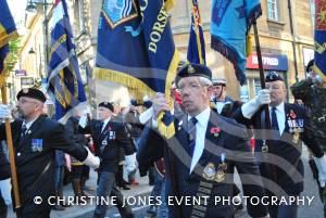 Standard bearers on the march at Remembrance Day Parade in Yeovil on November 11, 2012. Photo 9.