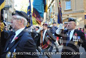 Standard bearers on the march at Remembrance Day Parade in Yeovil on November 11, 2012. Photo 10.