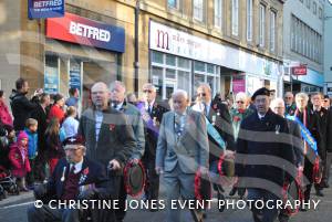 Veterans on the march at Remembrance Day Parade in Yeovil on November 11, 2012. Photo 12.