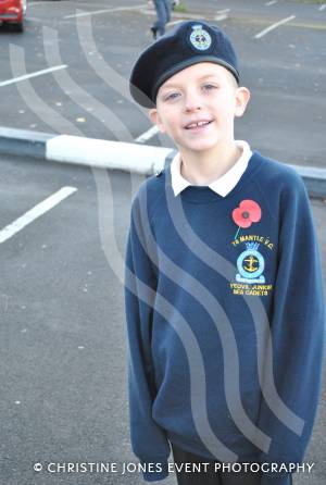Charlie Whitehouse, of Yeovil Junior Sea Cadets, at the Remembrance Day Parade in Yeovil on November 11, 2012. Photo 2.