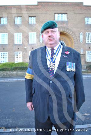 Parade marshall Simon Woodrow at the Remembrance Day Parade in Yeovil on November 11, 2012. Photo 3.