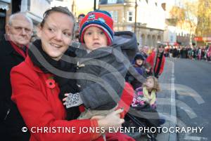 Crowds come out for the Remembrance Day parade and service in Yeovil on November 11, 2012. Photo 2.
