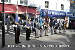 Standard bearers at the war memorial in The Borough of Yeovil on November 11, 2012. Photo 22