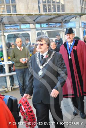 The chairman of South Somerset District Council, Cllr Mike Best, at the war memorial in The Borough of Yeovil on November 11, 2012. Photo 26