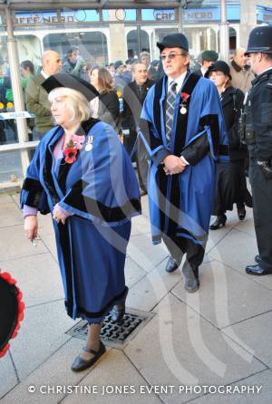 Former Yeovil Mayor, Cllr Bridget Dollard, at the war memorial in The Borough of Yeovil on November 11, 2012. Photo 28