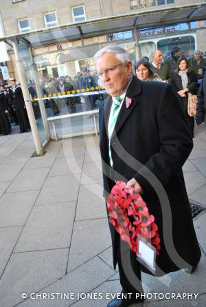 Yeovil Town FC chairman John Fry at the war memorial in The Borough of Yeovil on November 11, 2012. Photo 30