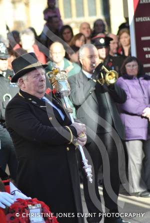 The Last Post is played at the war memorial in The Borough of Yeovil on November 11, 2012. Photo 38