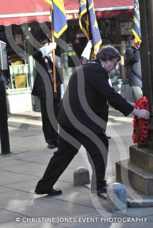 District council chairman, Cllr Mike Best, lays his wreath at the war memorial in The Borough of Yeovil on November 11, 2012. Photo 40