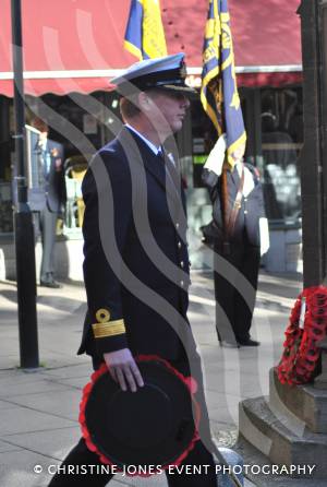 A wreath is laid at the war memorial in The Borough of Yeovil on November 11, 2012, on behalf of RNAS Yeovilton. Photo 42