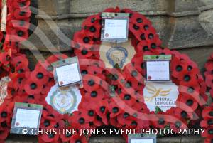 Wreaths at the war memorial in The Borough of Yeovil on November 11, 2012. Photo 43