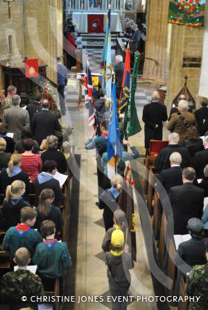 Standard bearers in the Minster in Ilminster for the annual Act of Remembrance on November 11, 2012. Photo 23