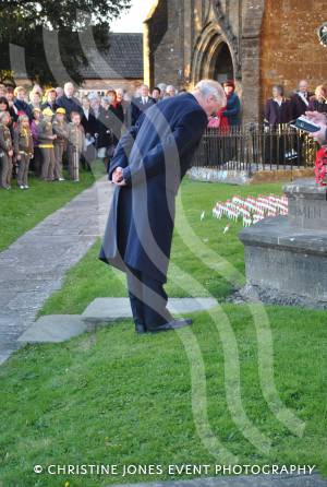 Lord Cameron, Deputy Lieutenant of Somerset, lays his wreath at the Minster in Ilminster for the annual Act of Remembrance on November 11, 2012. Photo 30