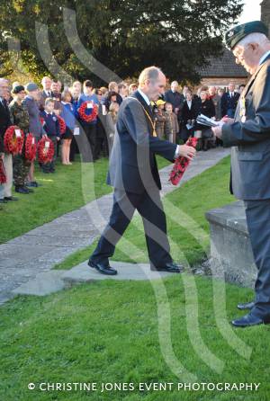 Cllr Roger Swann, Mayor of Ilminster, lays his wreath at the Minster in Ilminster for the annual Act of Remembrance on November 11, 2012. Photo 31
