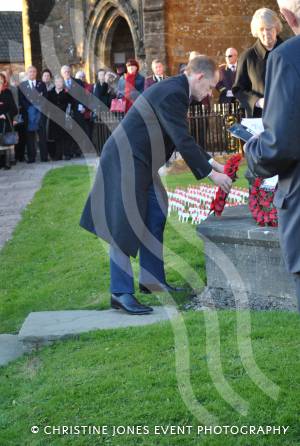 Yeovil MP David Laws lays his wreath at the Minster in Ilminster for the annual Act of Remembrance on November 11, 2012. Photo 32
