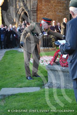 Col Paul Richardson, of The Rifles, lays his wreath at the Minster in Ilminster for the annual Act of Remembrance on November 11, 2012. Photo 34