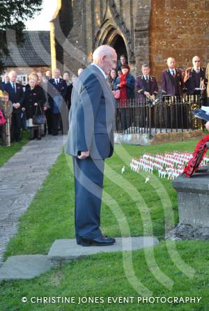 Frank Gale, president of the Ilminster branch of the Royal British Legion, lays his wreath at the Minster in Ilminster for the annual Act of Remembrance on November 11, 2012. Photo 35