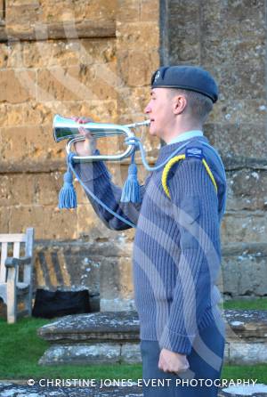 Ft Sgt Ed Heard plays the Last Post at the Minster in Ilminster for the annual Act of Remembrance on November 11, 2012. Photo 43