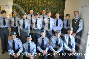 Ilminster Air Training Corps open evening - June 2014: Members of the 2381 Ilminster Squadron of the Air Training Corps with visitor Cllr Garry Shortland, Deputy Mayor of Chard. Photo 1