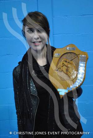 Hayley Cleal with the Heather TUrner Shield for achievement in art and design. Photo 11.