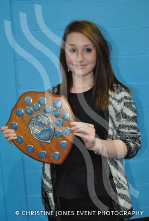 Kiera Hume with the Tim Healey Shield for endeavour in triple science. Photo 20