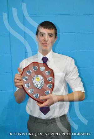 Daniel Coombes with the Marconi Shield for achievement in triple science. Photo 21