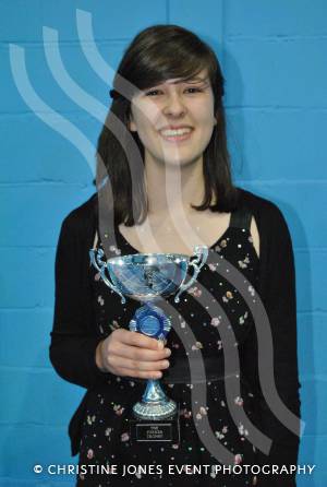 Hannah Pavey with the Turner Trophy for outstanding contribution to the music department at Preston School. Photo 23