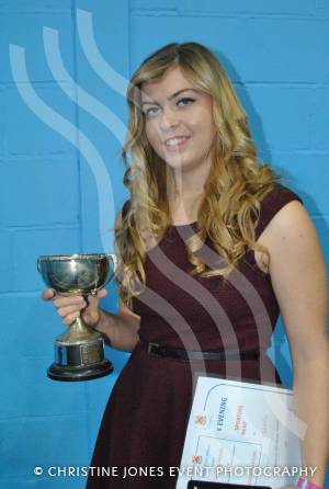 Hayley Hesketh with the Wexen Trophy for girls overall sporting achievement. Photo 24