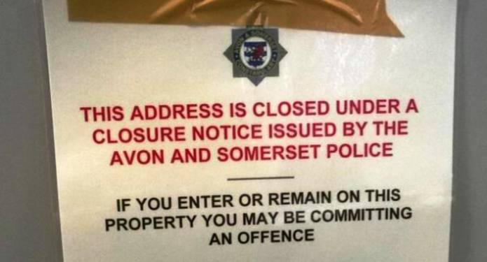 YEOVIL NEWS: Police serve closure order notice on property