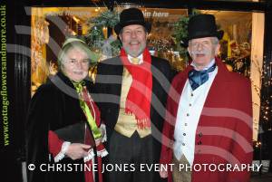 Ilminster Victorian Evening and Xmas Lights 2012: Elizabeth Ferriss, Michael Fry-Foley and Bryan Ferriss. Photo 24