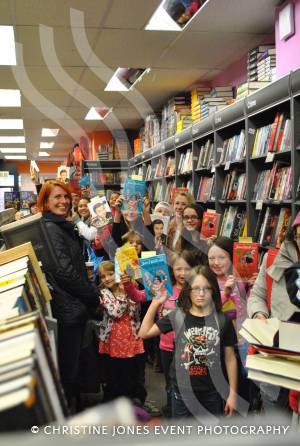Fans wait patiently to meet David Walliams at Waterstone's in Yeovil. Photo 2