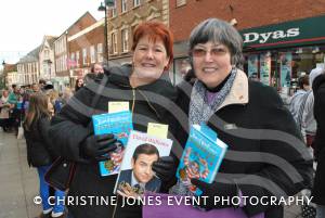 April Wood and Wendy Scrivener outside Waterstone's in Yeovil on December 1, 2012, wait to meet David Walliams. Photo 16