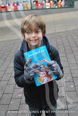 Ed Strelling, eight, outside Waterstone's in Yeovil on December 1, 2012, wait to meet David Walliams. Photo 18