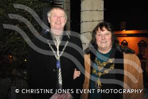 Chard Mayor, Cllr Cathie Morrison, and her husband, Jim, at the Chard Christmas Lights switch-on on November 30, 2012. Photo 19