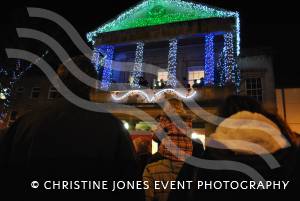 The Guildhall is illuminated at the Chard Christmas Lights switch-on on November 30, 2012. Photo 21